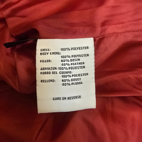 Red NINE WEST Quilted Down Jacket sz XL - Picture 8 of 8